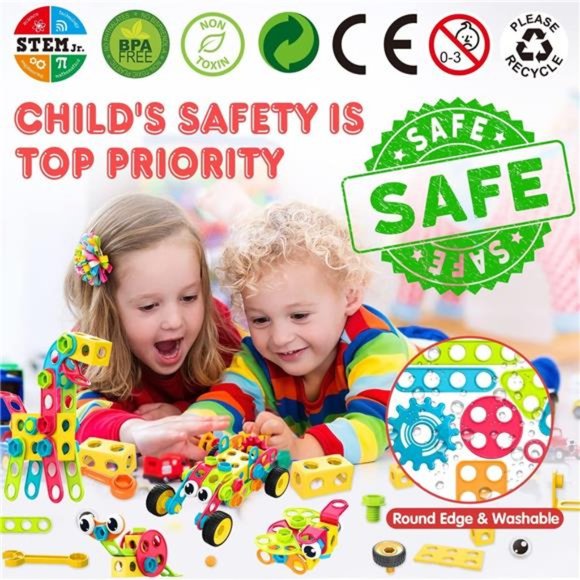 195 PCS Educational STEM Toys for Kids Building Blocks Toy With Storage Box - Picture 3 of 6